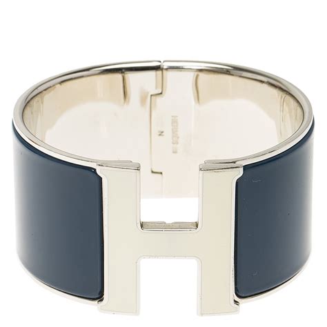 hermes h bracelet blue|Hermes extra wide h bracelet.